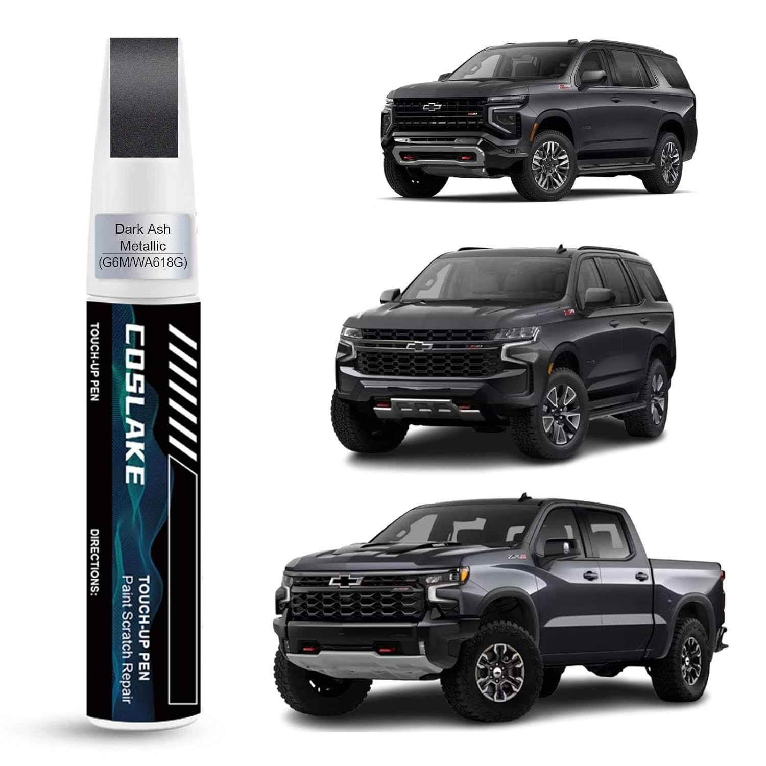 Tinta de Retoque para Carro Cinza Escuro Metálico G6M - Kit Chevrolet com Caneta Removedora de Arranhões
