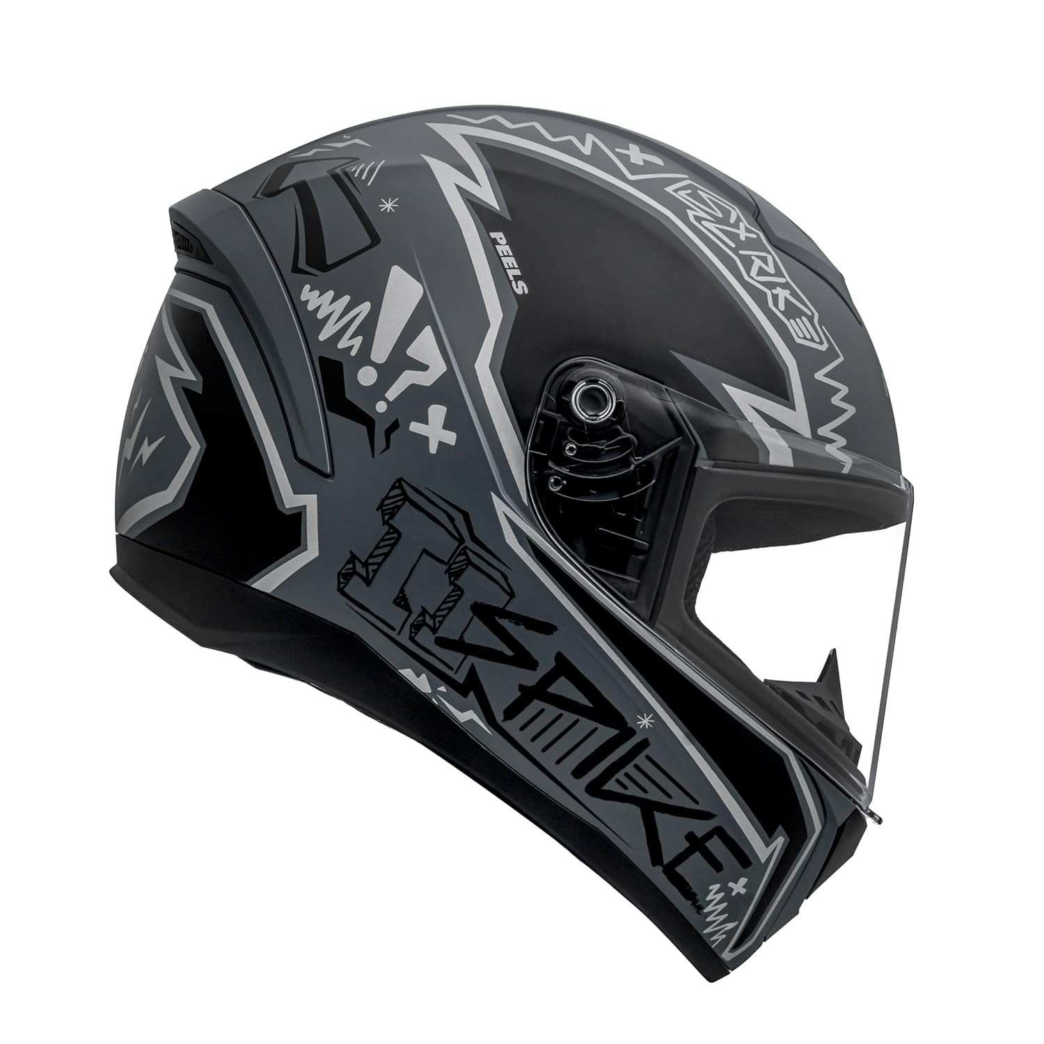 Capacete Peels Spike 2 STK: Segurança e Estilo para Sua Moto - Cinza Dark Fosco e Preto