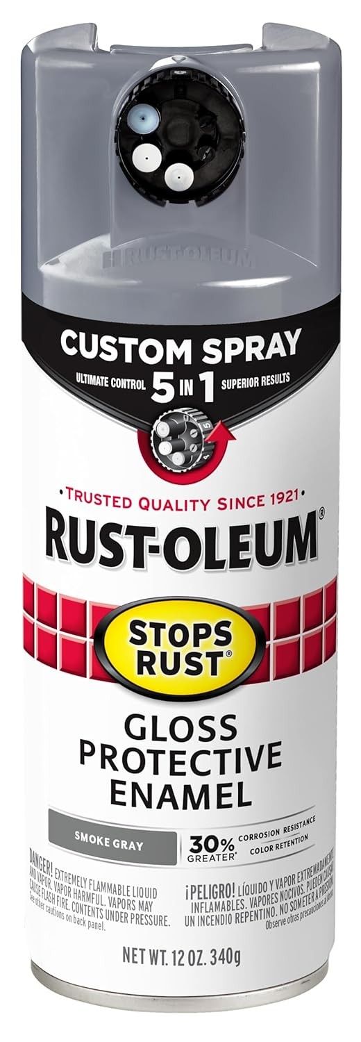 Rustoleum Stops Rust 5 em 1 Verniz Spray Cinza Fumê Premium - Proteção Avançada para Qualquer Superfície