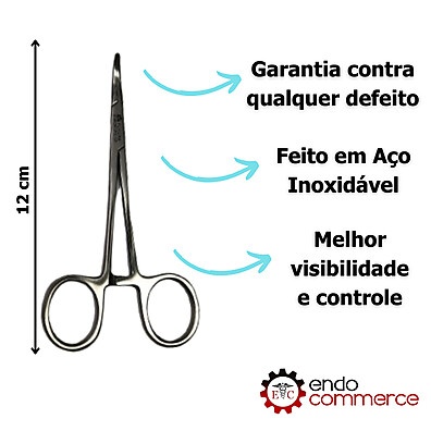 Pinça Halstead Mosquito Curva 12cm: Precisão em Cirurgias