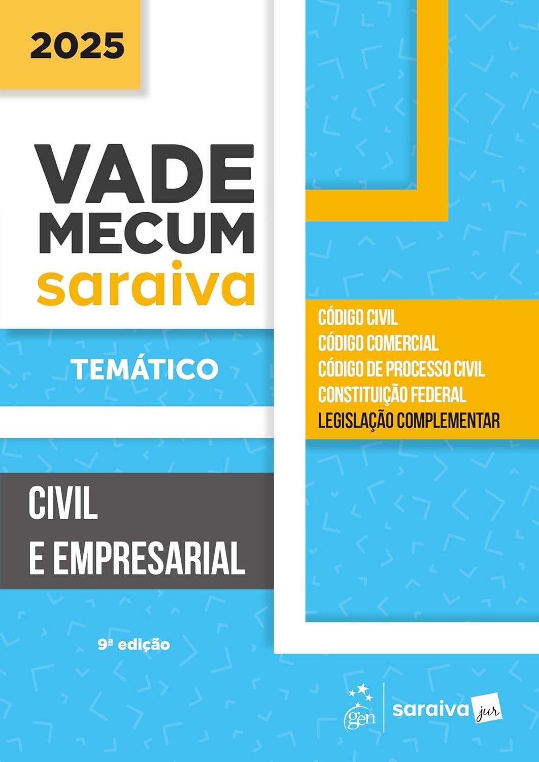 Vade Mecum Civil e Empresarial Temático 9ª Edição 2025 - Saraiva Jur