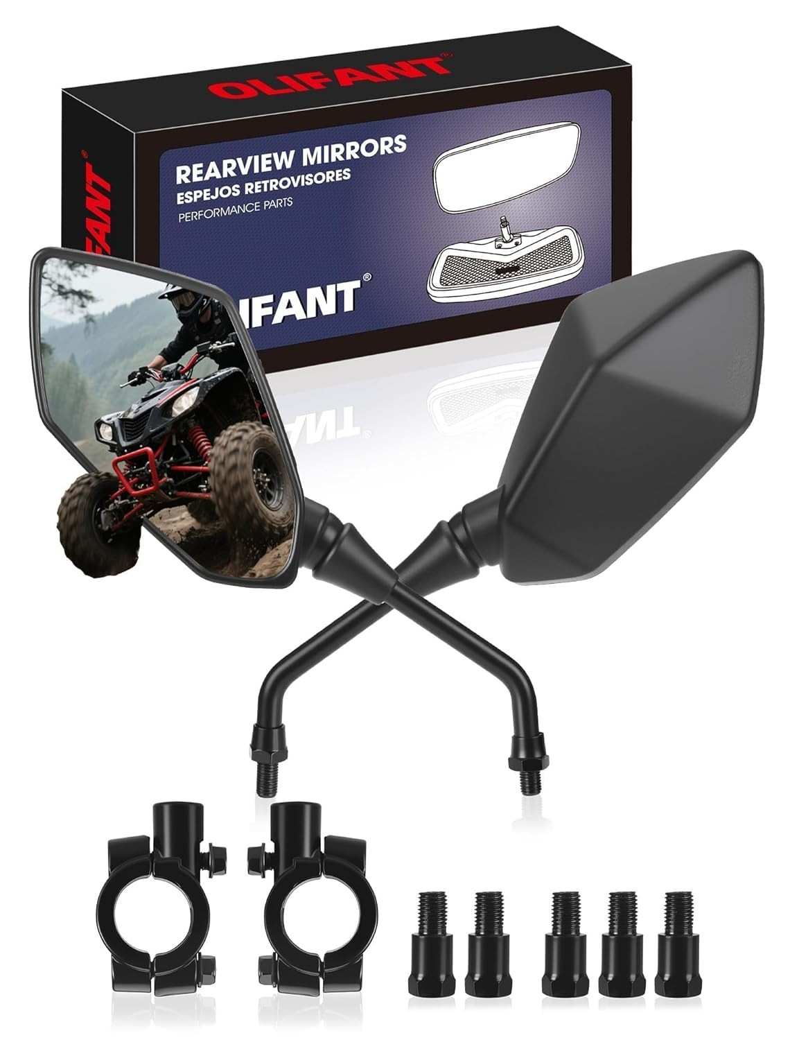 Espelhos Retrovisores Universais para Moto, Scooter e ATV - Visão Clara e Ajuste 360°