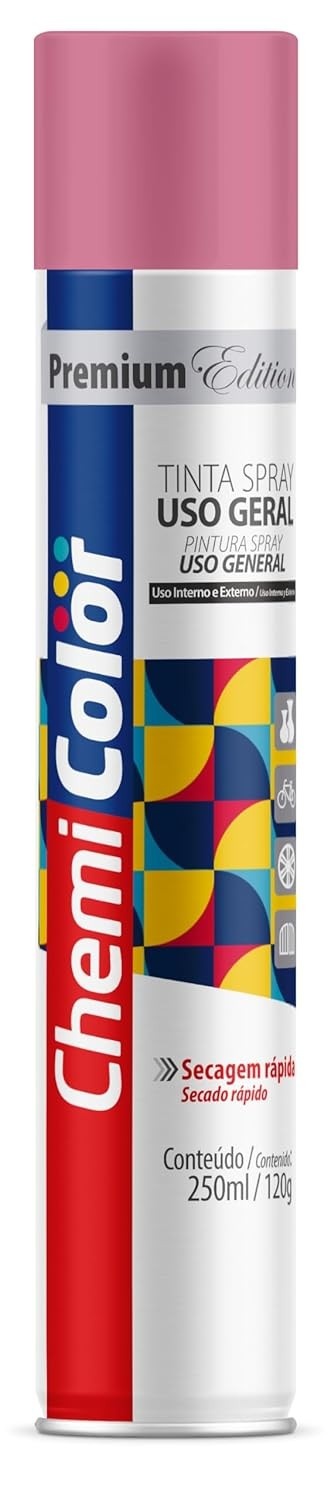 Chemicolor Tinta Spray Cinza Claro 250ml - Acabamento Uniforme e Secagem Rápida