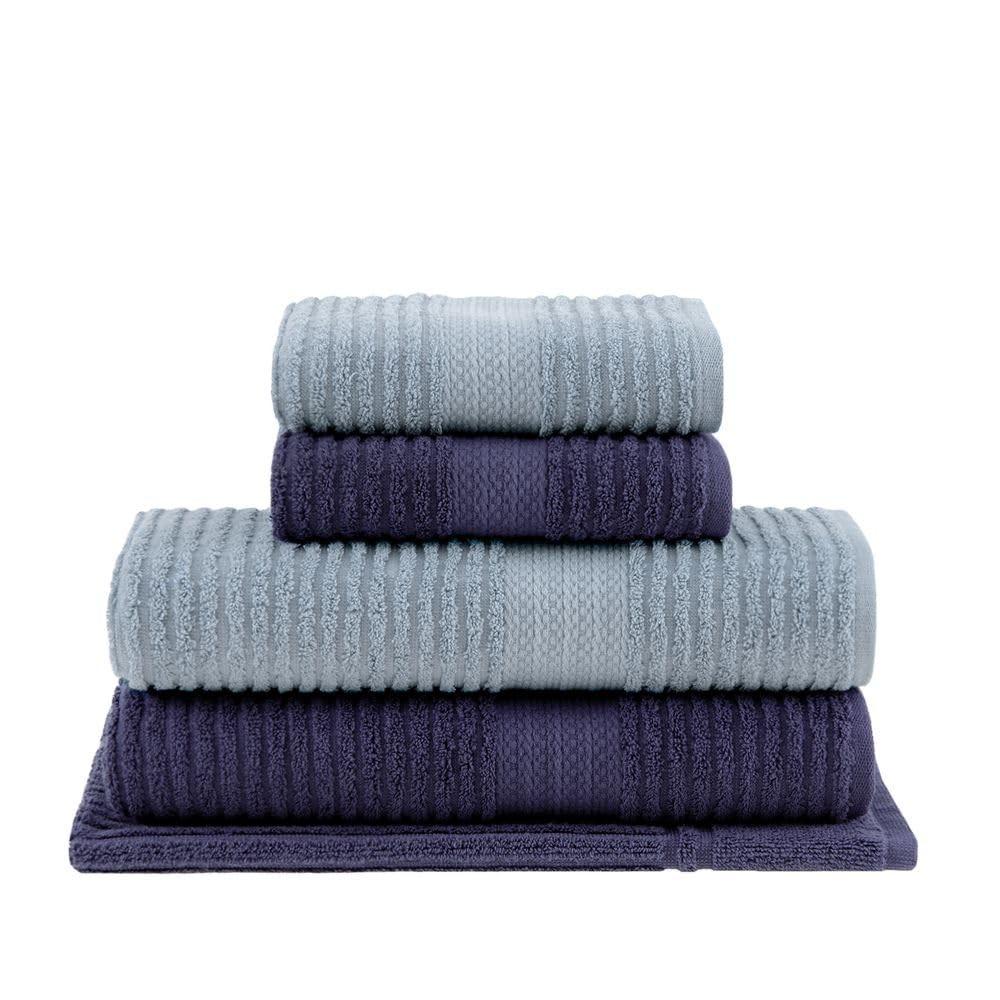 claro-e-doris-pecas-buddemeyer-banho-a-de-azul-5-toalhas-listrado-rosto-jogo-a