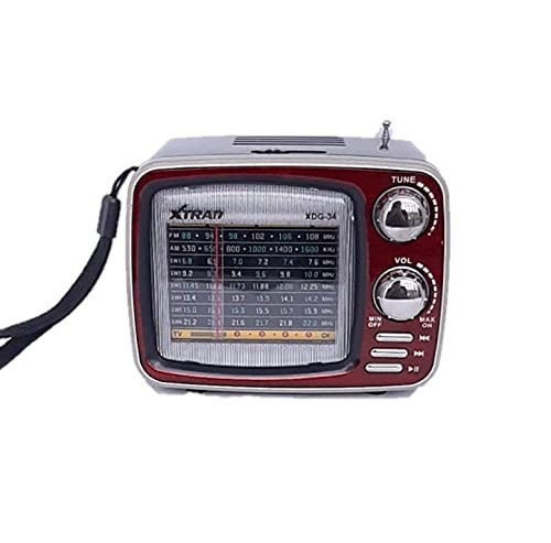 Rádio Portátil Retrô Vintage Vermelho XDG-34 AM/FM - Estilo e Som Clássico