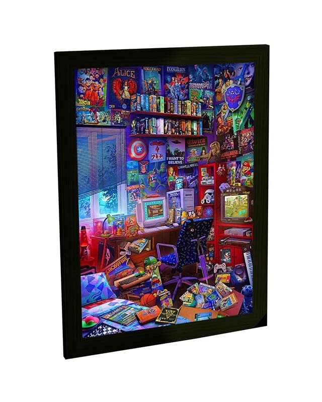 Quadro Decorativo Retro Gamer - Jogos Clássicos para Ambientes Nostálgicos