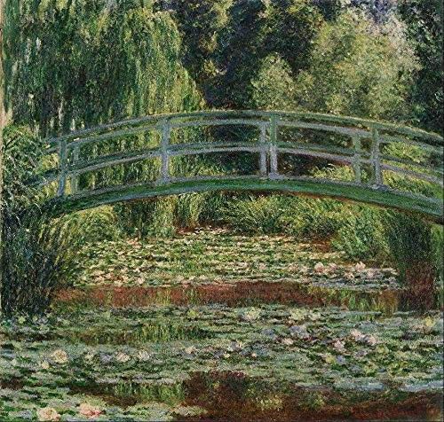 Ponte Japonesa de Claude Monet - Tela Canvas 50x52cm - Obra de Arte para Decoração Elegante