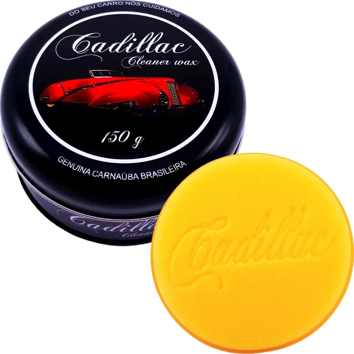 Cera Polidora de Carnaúba Automotiva Cadillac Cleaner Wax 150g - Brilho Profundo e Proteção Duradoura
