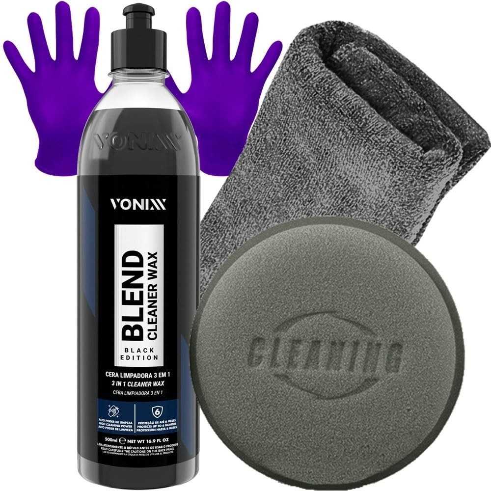 Kit Vonixx Blend Cleaner Black + Acessórios - Limpeza Profunda para Carros e Motos de Cores Escuras