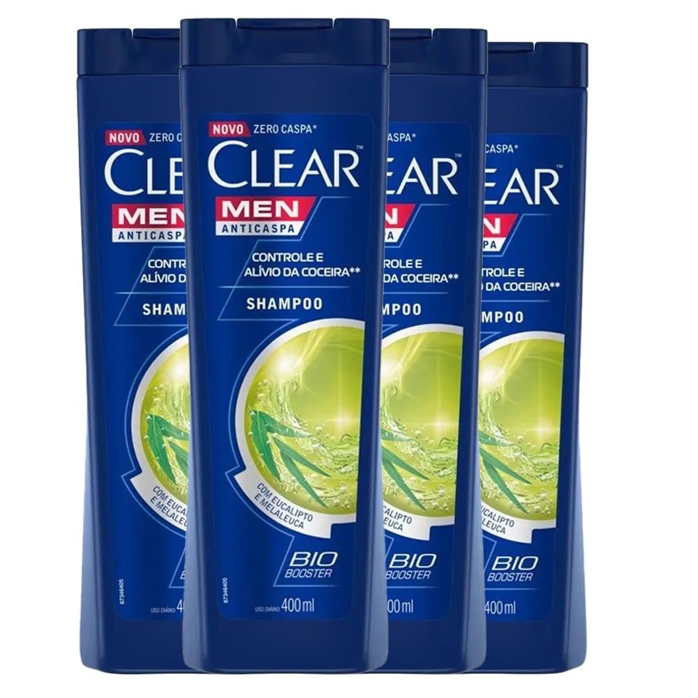 Clear Men: Kit Anticaspa Refrescante (4x400ml)