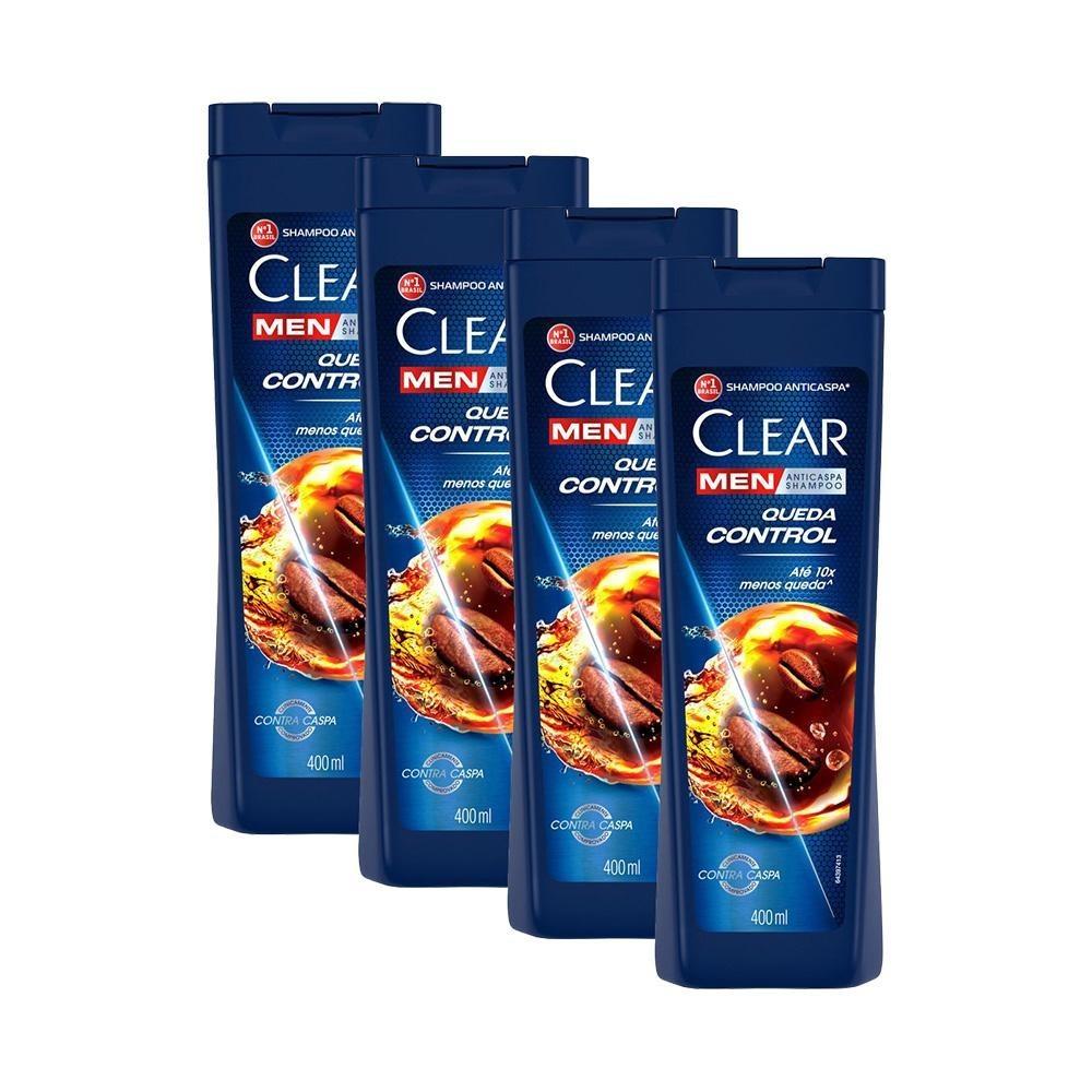Clear Men Queda Control: Kit 4 Shampoos Anticaspa