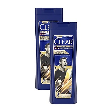 Clear Men Sports: Limpeza Profunda Anticaspa - Kit 2x400ml