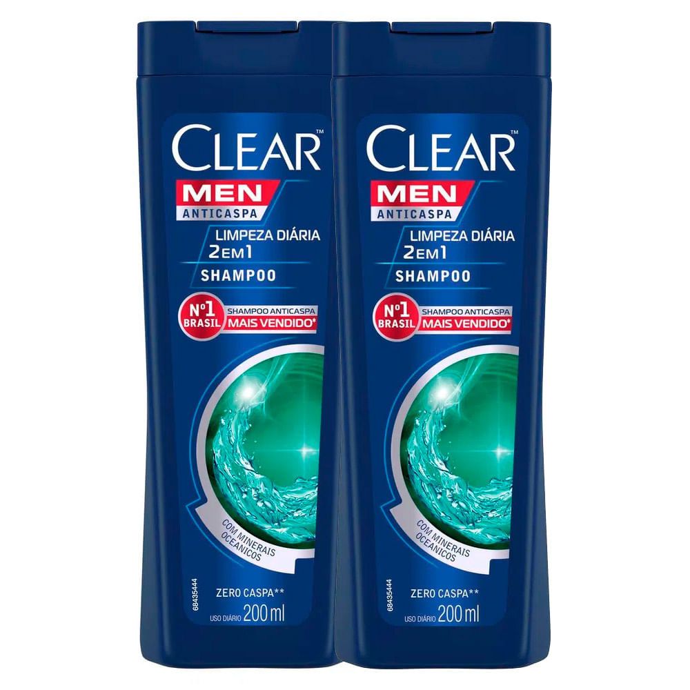 Clear Men: Xô Caspa! 2 Shampoos Limpeza Diária