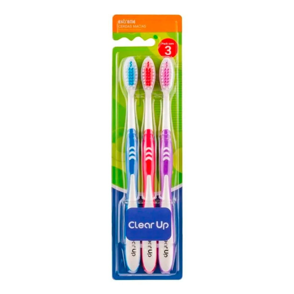 Clear Up Extreme: Escova Dental Macia (3 Unidades)