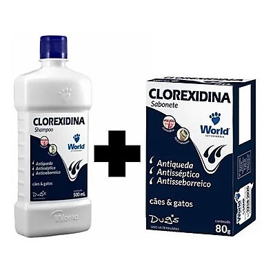 Clorexidina Dugs: Kit Shampoo + Sabonete para Pets