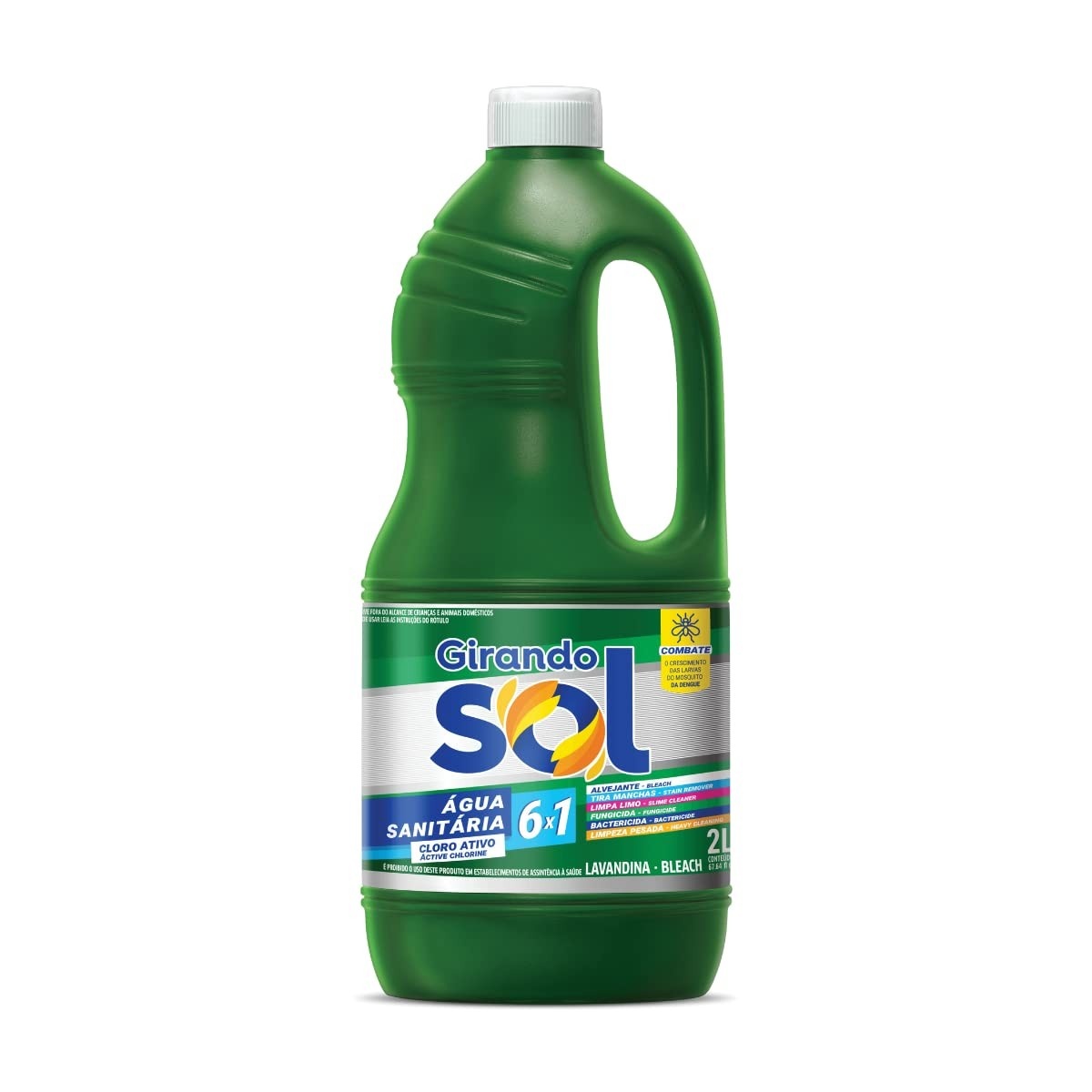 Girando Sol Água Sanitária Verde Tradicional 2L - Alvejante Potente com Cloro Ativo