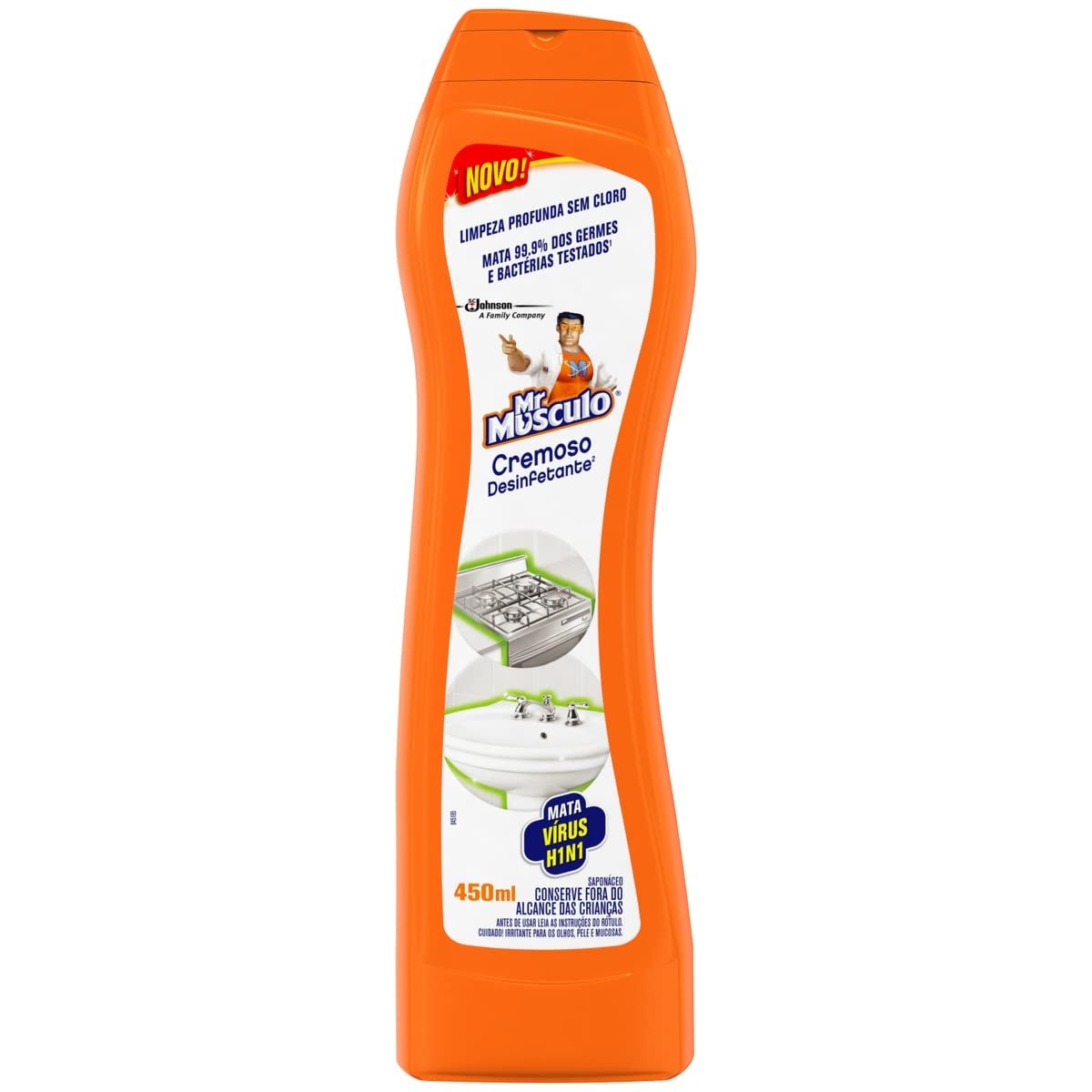 Mr. Músculo Limpador Multiuso Cremoso Original 450ml - Limpeza Profunda Sem Cloro