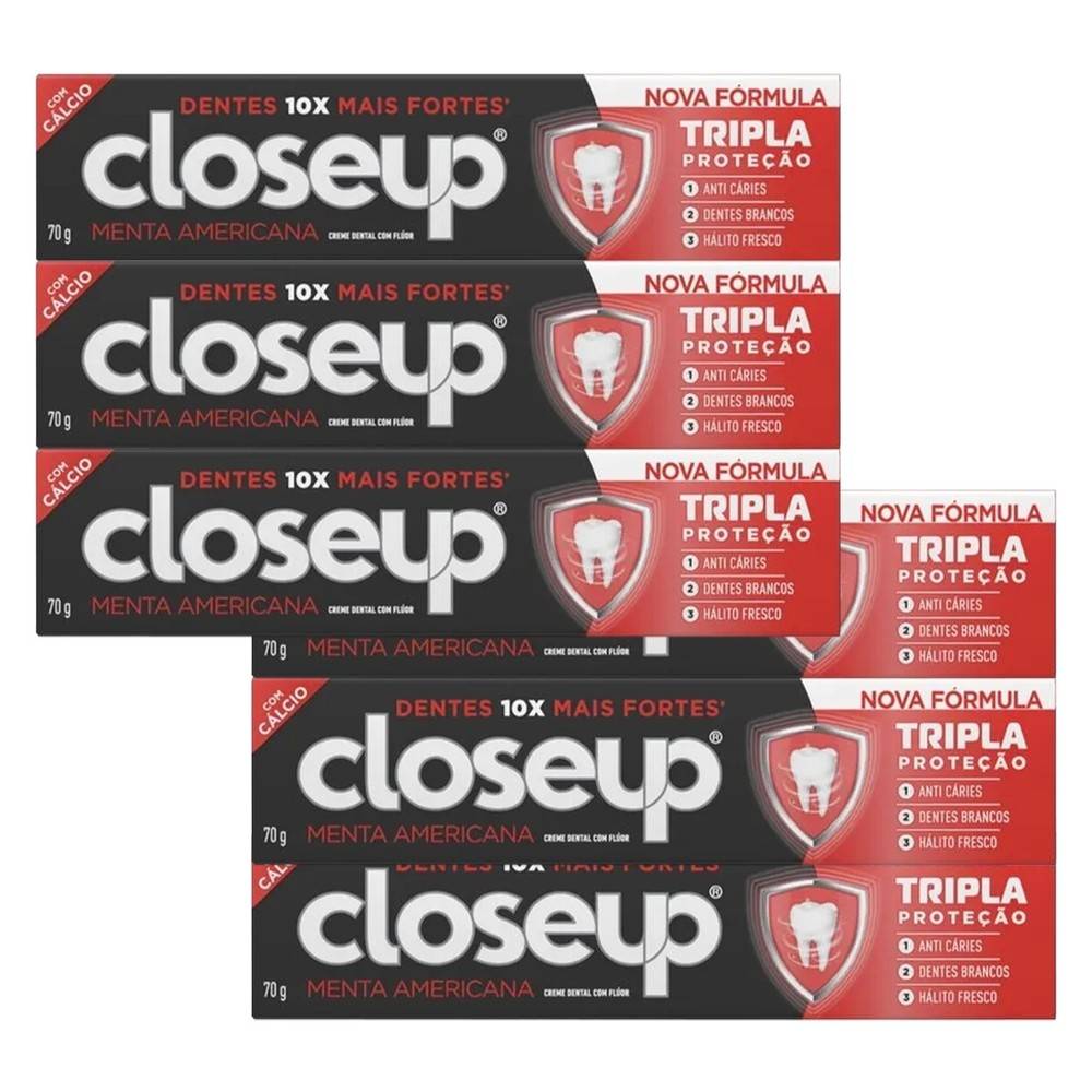 Close Up Triple Menta: Kit 6x70g para um Hálito Impecável