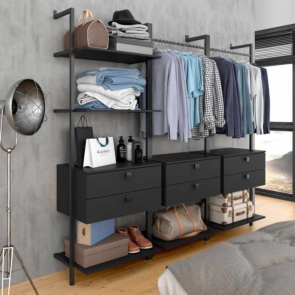 Closet Industrial Siena: 6 Gavetas e Estilo!