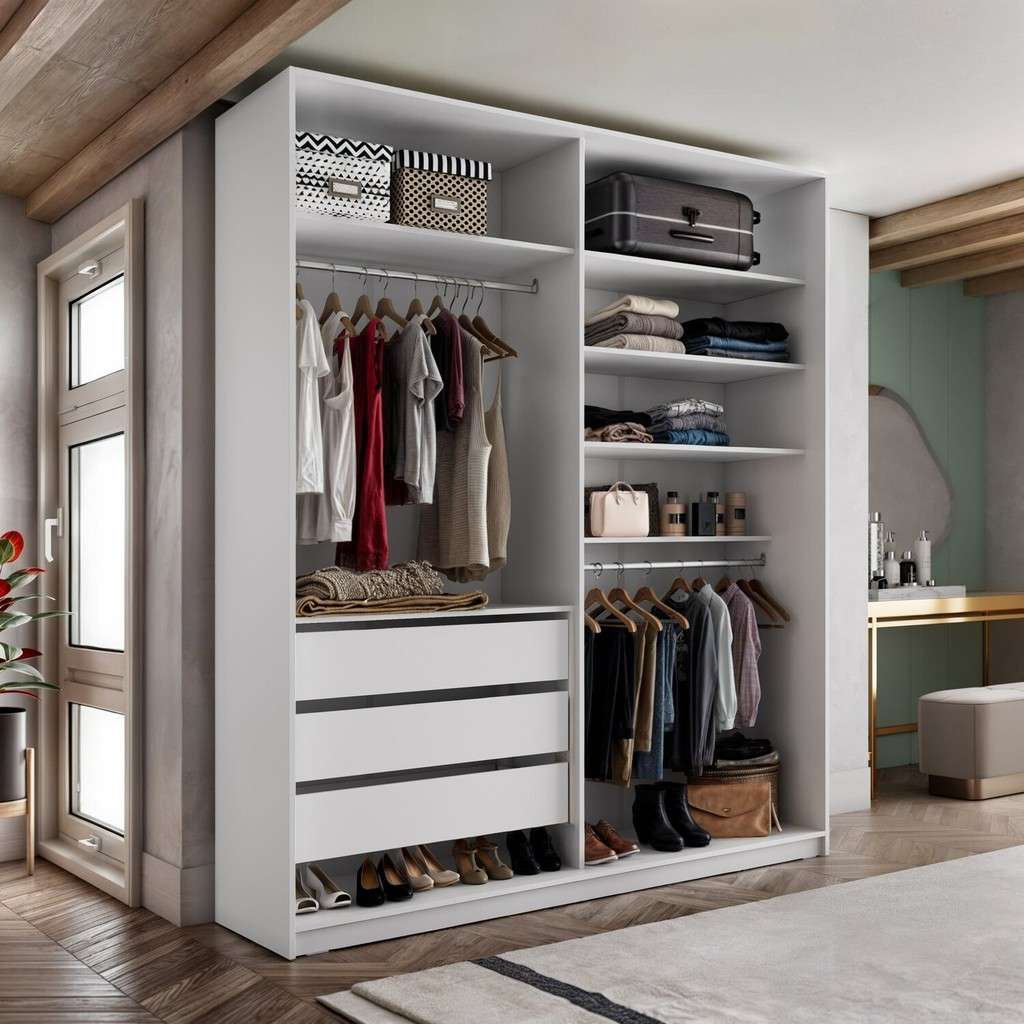 Closet Solteiro Branco Monreale: Organize com Estilo!