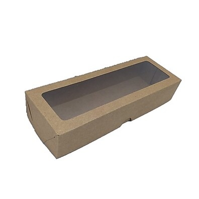 Caixas Retangulares com Visor para Presentes – 10 Unidades (21 x 7,5 x 4 cm)