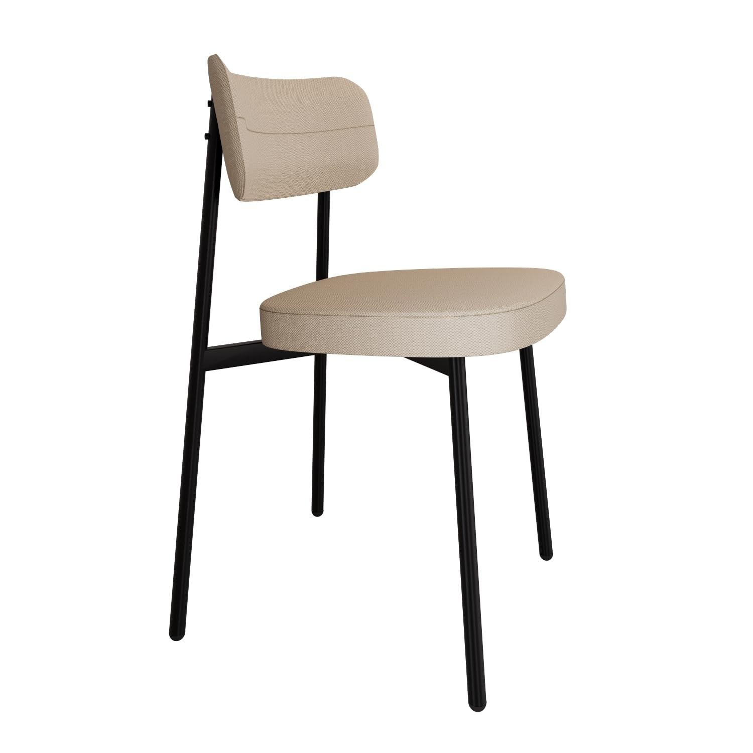Cadeira Fixa Alloa 50x44,7x83,8 cm - Design Contemporâneo com Toques Retrô em Bege