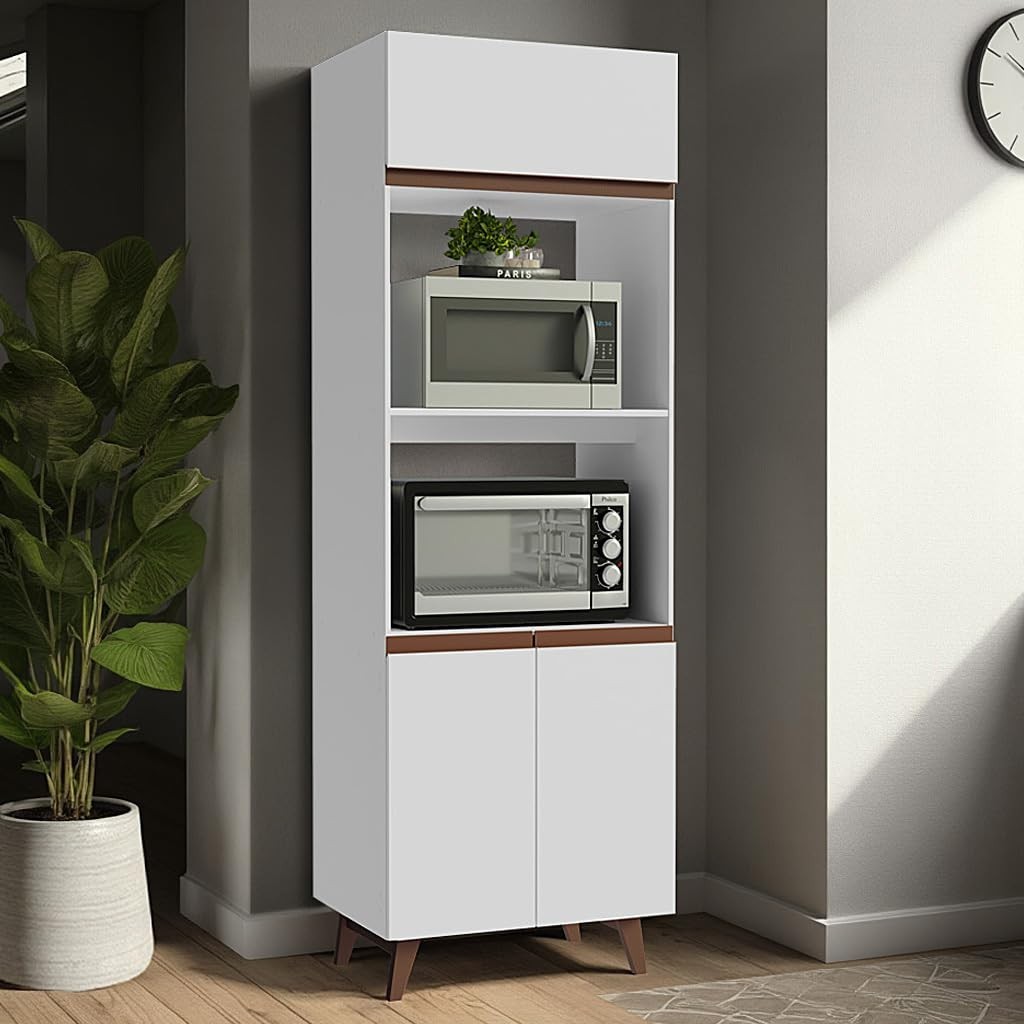 Torre Quente Madesa Reims 70 cm – 3 Portas Modernas em Branco | Organize com Estilo e Funcionalidade