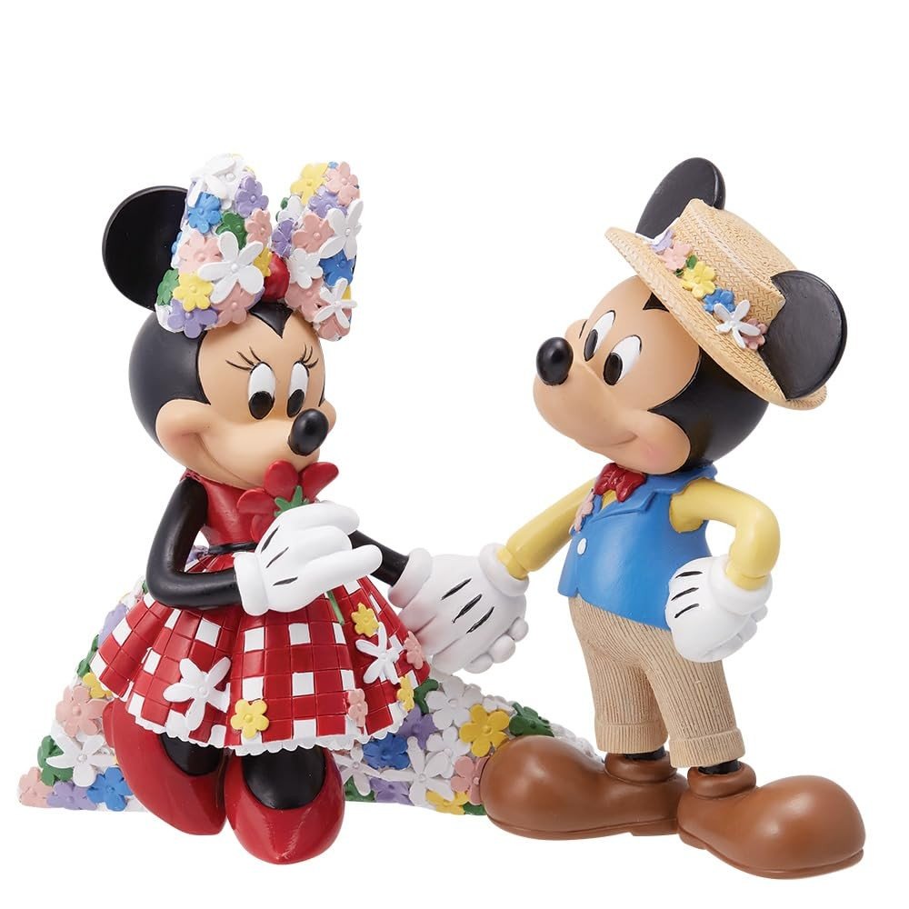 Enesco Disney Showcase Estatueta Botânica Mickey e Minnie - 17 cm, Multicolorida
