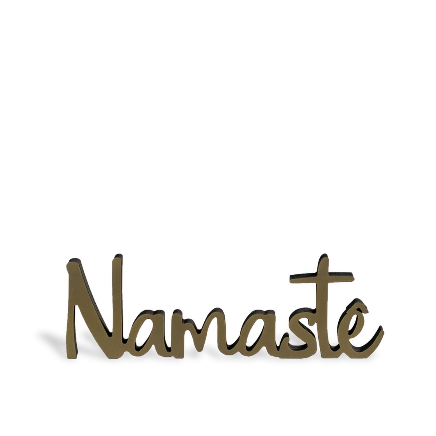 Geguton Escultura de Mesa Namastê em Aço e MDF | Decoração Zen Moderna 32x11 cm Branco Fosco