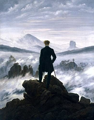 Santhatela - Andarilho Acima do Mar de Neblina - 30x38 cm - Canvas com Qualidade Museu