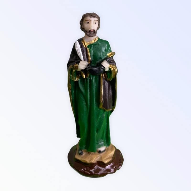 São Lucas em Resina 8 cm - Imagem Sagrada de Qualidade para Decoração e Fé