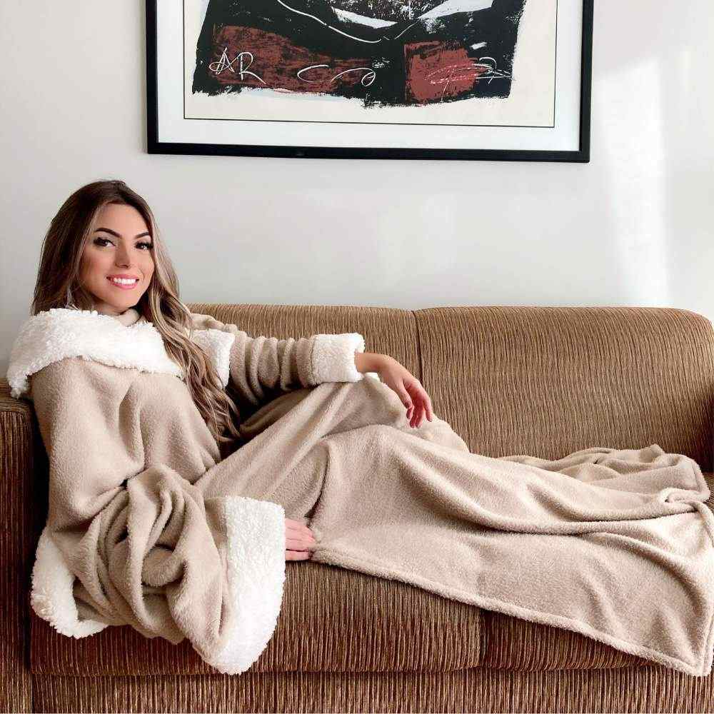 Cobertor Sherpa com Mangas: Conforto e Aquecimento para Todos os Momentos