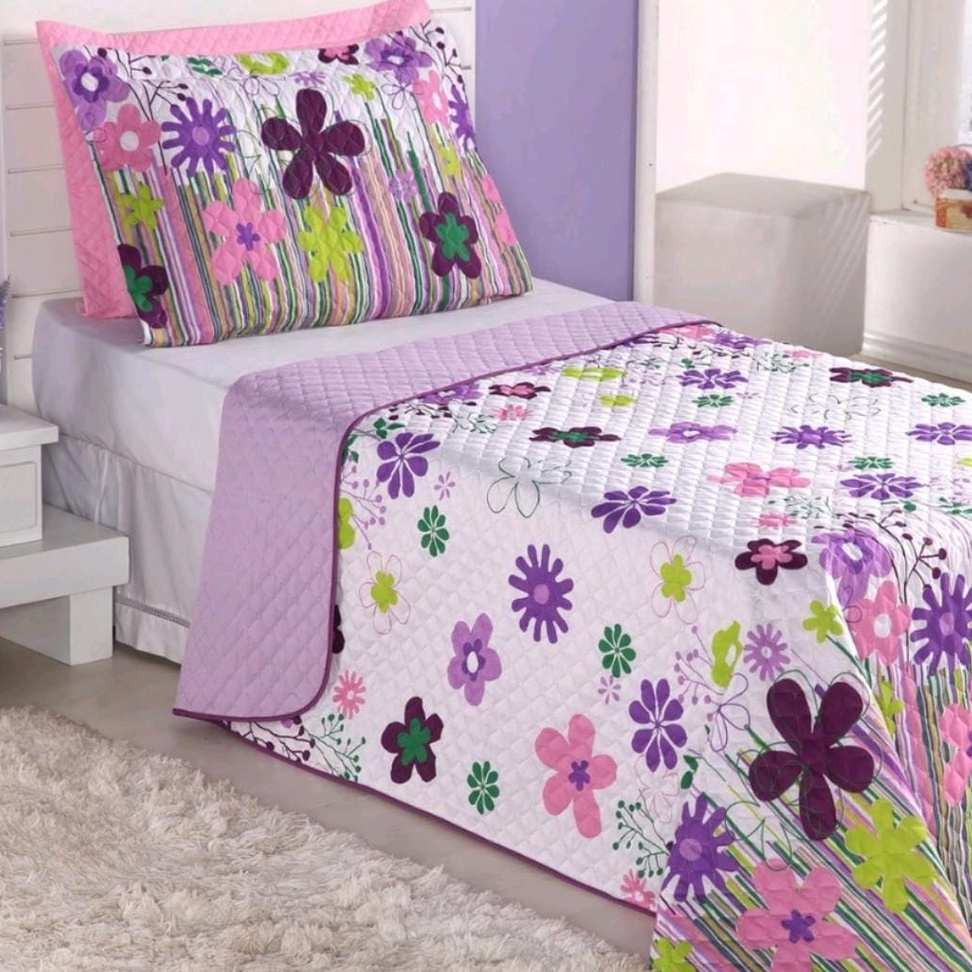 Cobre Leito Infantil Garden Lilás: Sonhos Floridos!