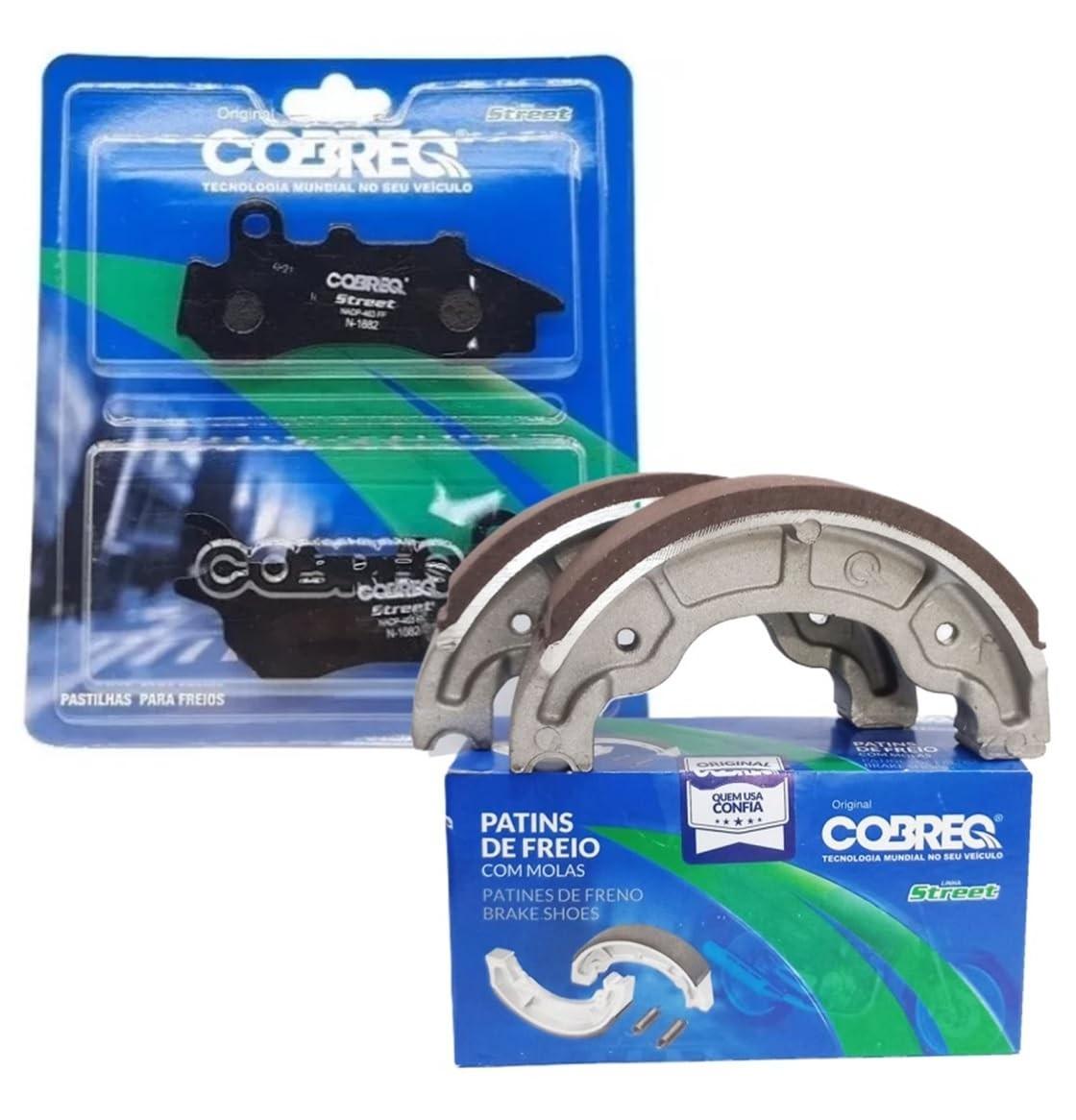 Kit Freio Cobreq Honda CG 160 (2018-2024): Pastilhas Dianteiras Orgânicas + Lonas Traseiras - Segurança Total!
