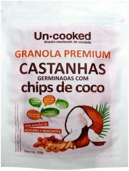 Granola de Castanhas Germinadas com Chips de Coco Sem Glúten Uncooked 250g