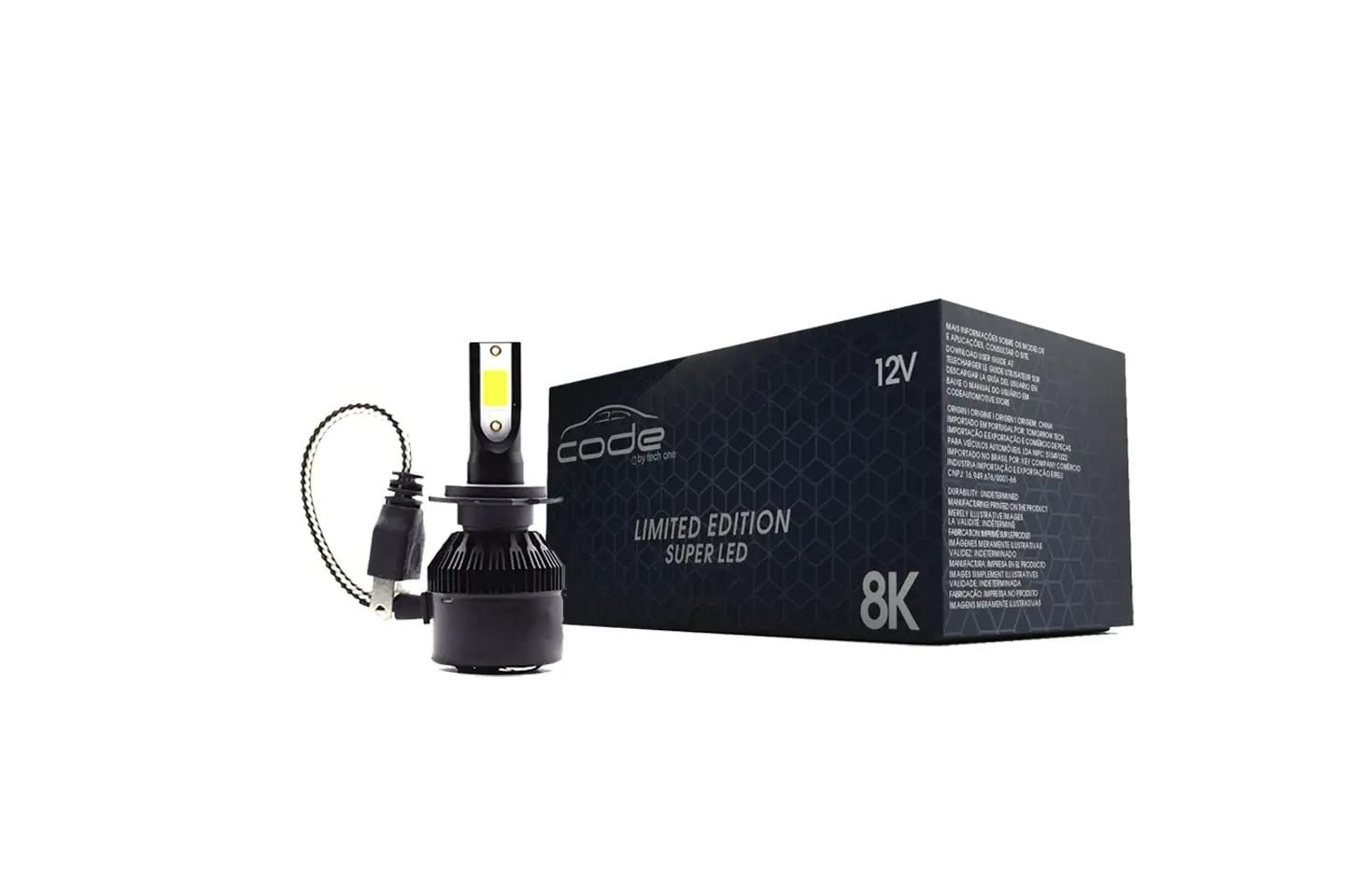 Super LED Code H7 8000K 12V: Iluminação Potente e Moderna para Seu Veículo
