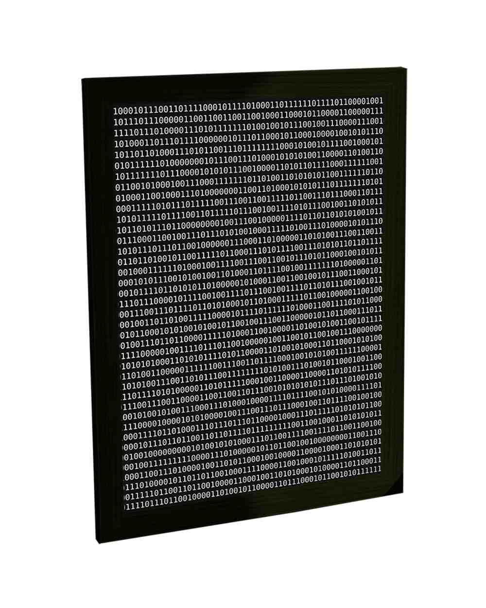 Quadro Decorativo A4 Programador - Código Binário e Design Tech para Ambientes Modernos