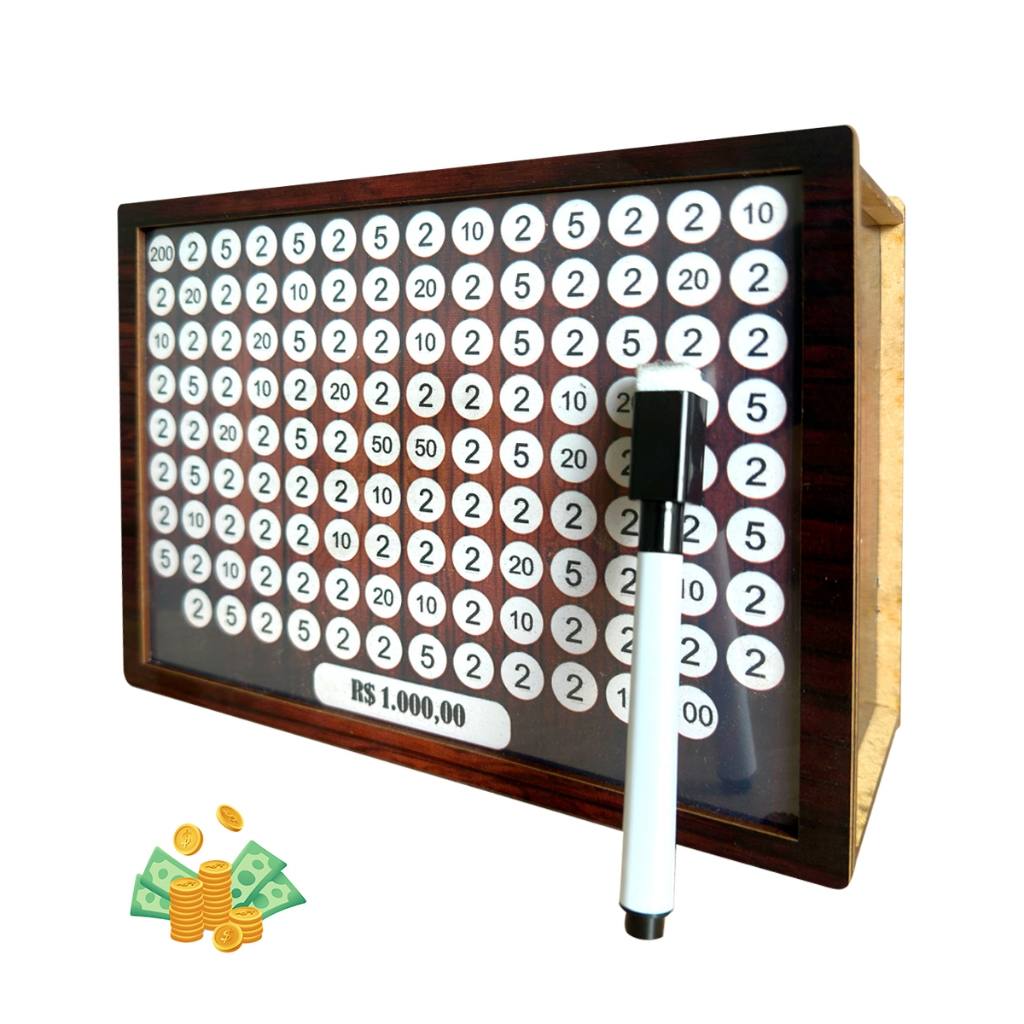 Cofre Econômico MDF: Desafio de R$1.000 a R$10.000 – Economize com Estilo!