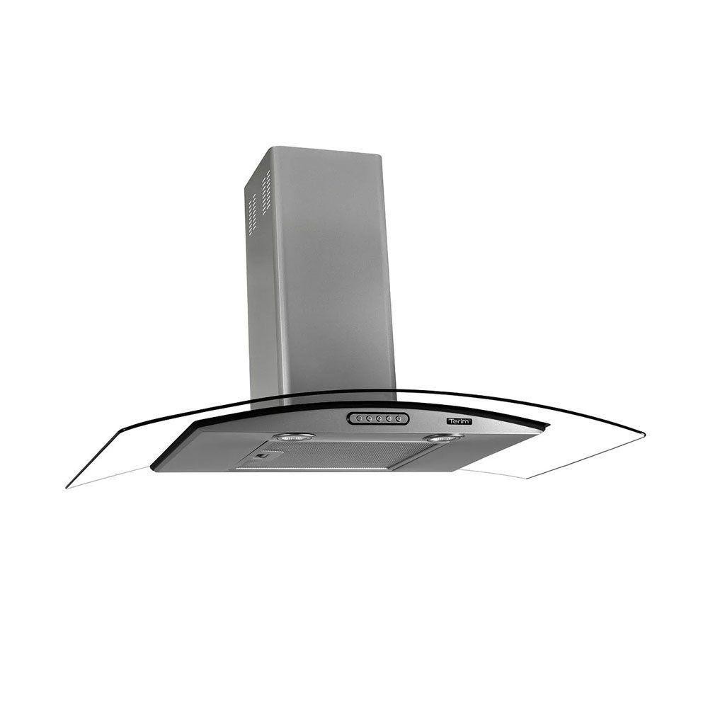 Coifa de Cozinha Inox 75cm: Vidro Curvo e LED