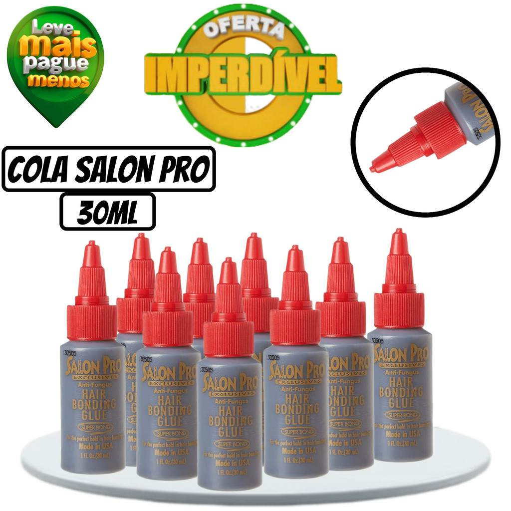 Cola Salon Pro 30ml para Mega Hair: Antifúngica e Sem Ardência