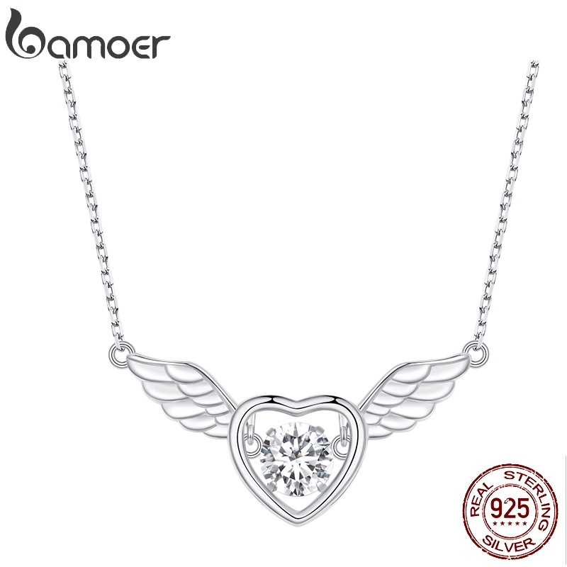 Colar Asa de Prata 925 Bamoer: Elegância Feminina