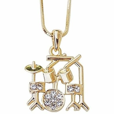 Colar Bateria Folheado a Ouro 18k: Para Músicos de Estilo!