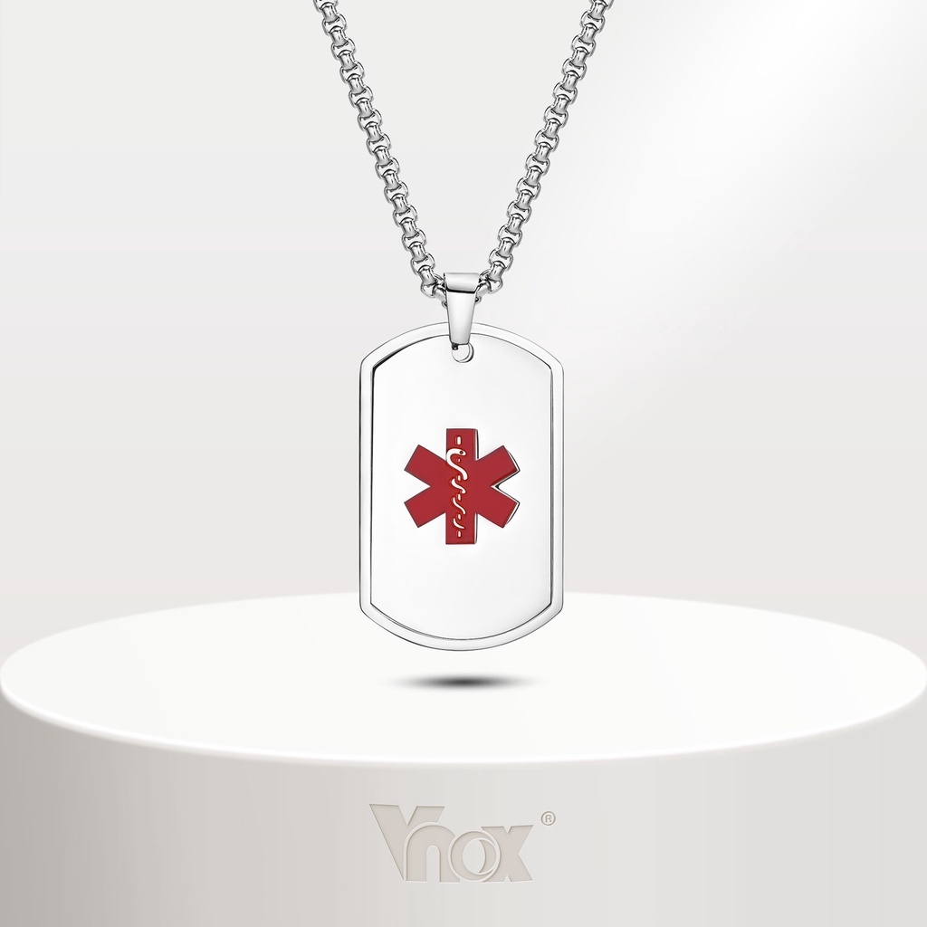 Colar de Alerta Médico VNOX: Segurança com Estilo