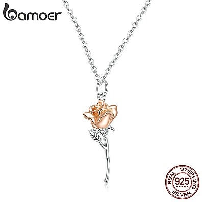 Colar de Prata 925 com Rosa Bamoer: Elegância Feminina