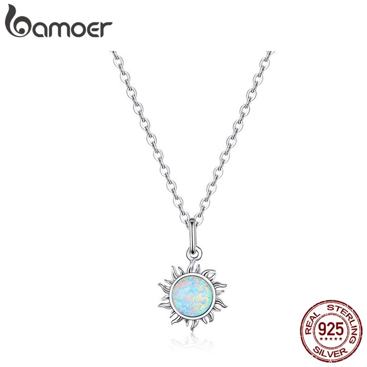 Colar de Prata 925 Sol Bamoer: Elegância Radiante