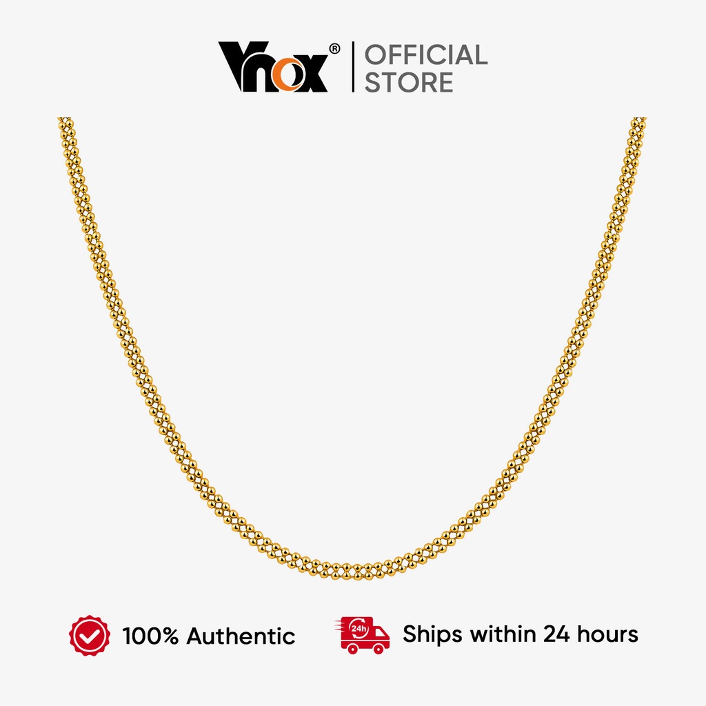 Colar Dupla Camada Vnox: Elegância Dourada
