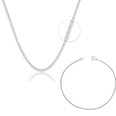 Colar e Pulseira Pipoquinha Prata 925: Elegância Delicada