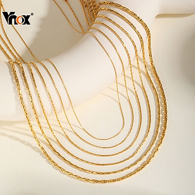 Colar Elo Dourado Vnox: Elegância que Dura!