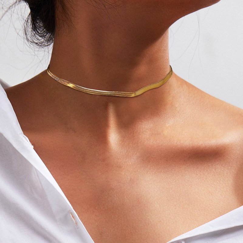 Colar Feminino Cobra 3mm: Elegância em Ouro