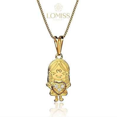 Colar Feminino Coração Zircônia 18k: Elegância para Meninas